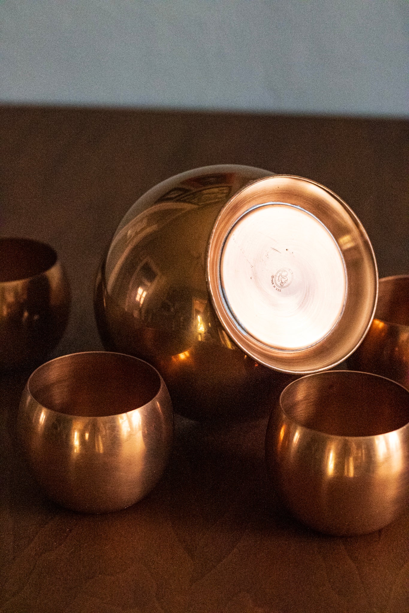 Secondhand Copper Cups and Bowl