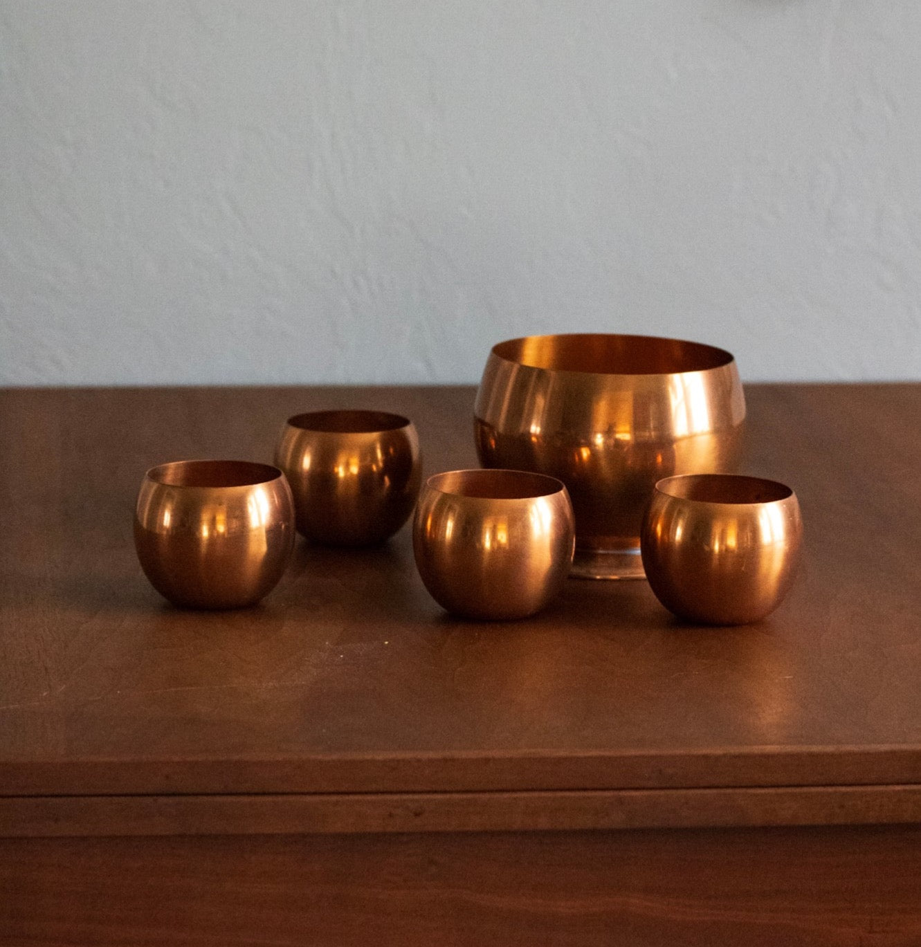 Secondhand Copper Cups and Bowl